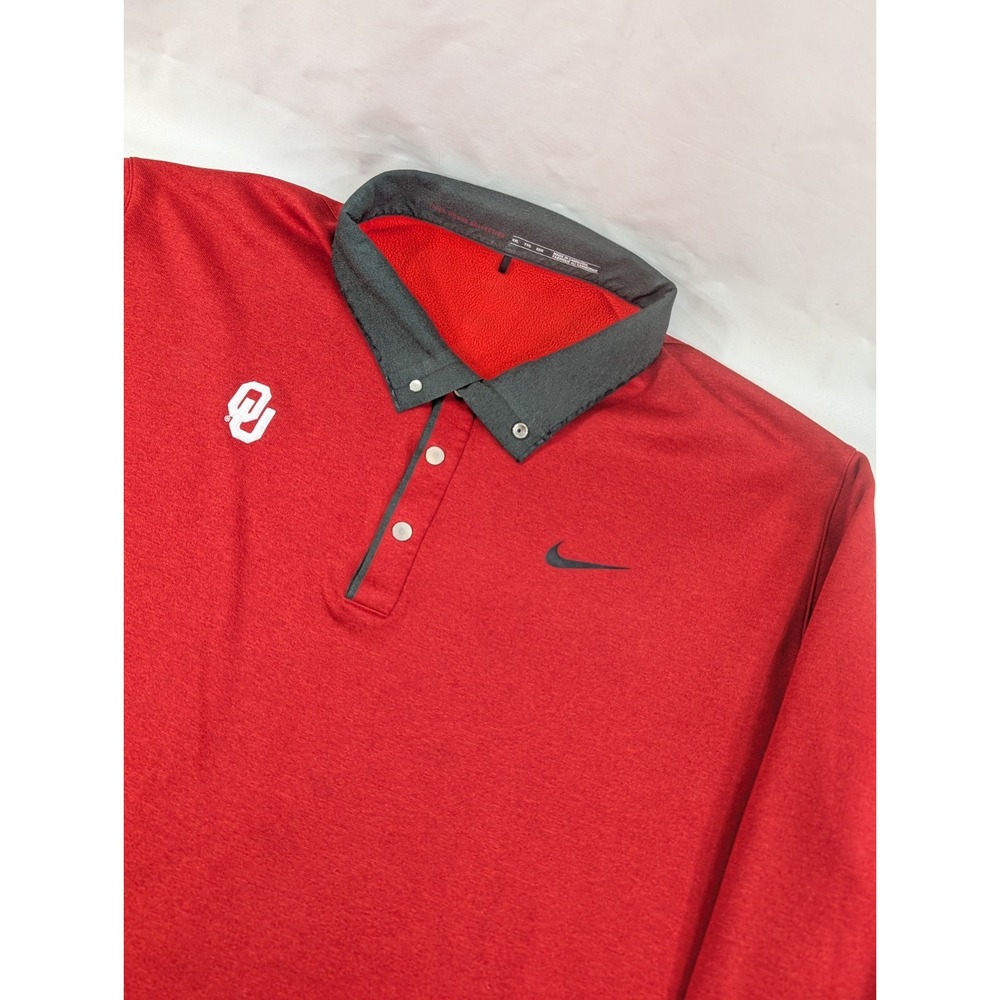 Tiger Woods Fleece Quarter Pullover Golf Oklahoma Sooners Winter XXL Dri-Fit Red